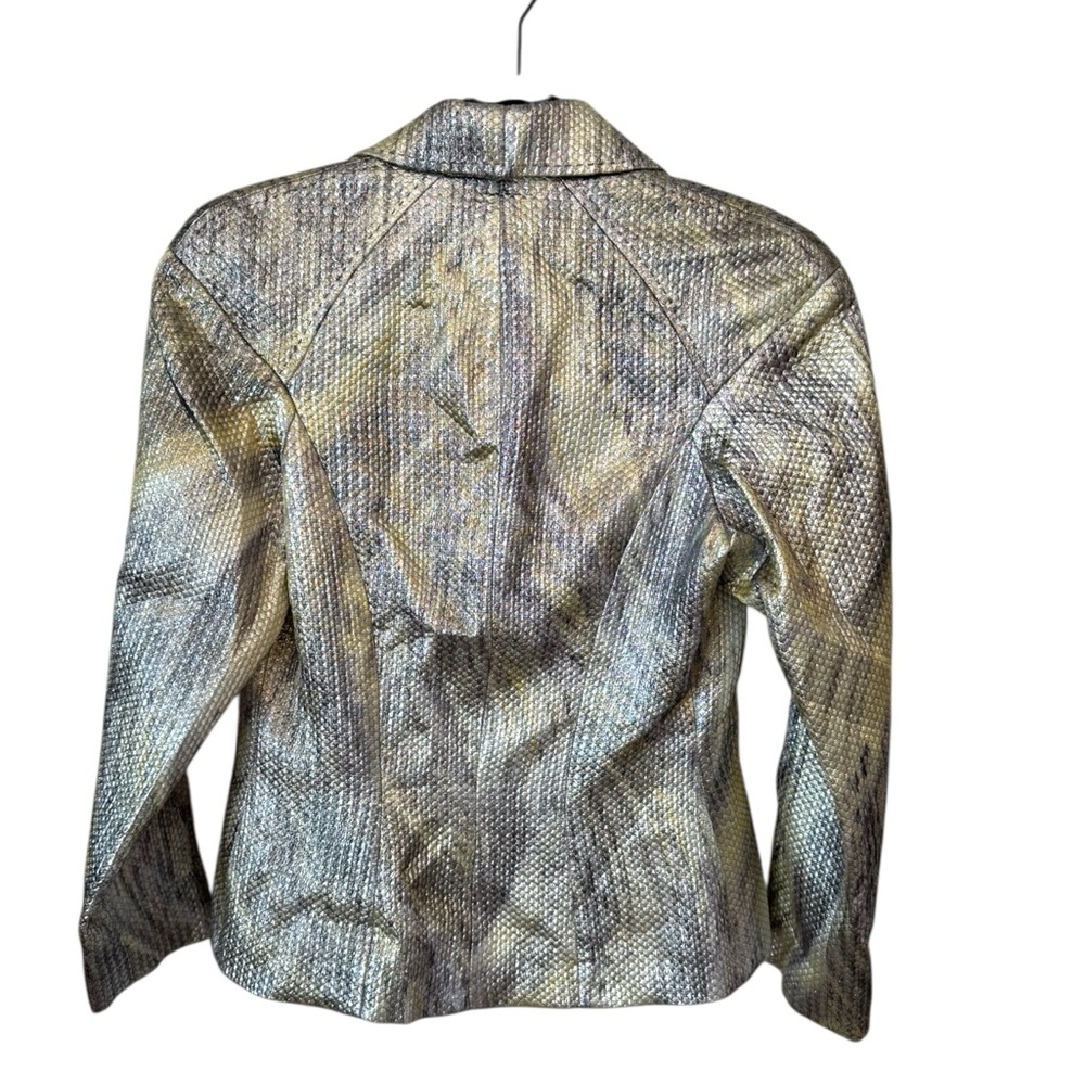 Hilton Hollis Metallic Green & Silver Jacket Size 2 - Picture 3 of 9